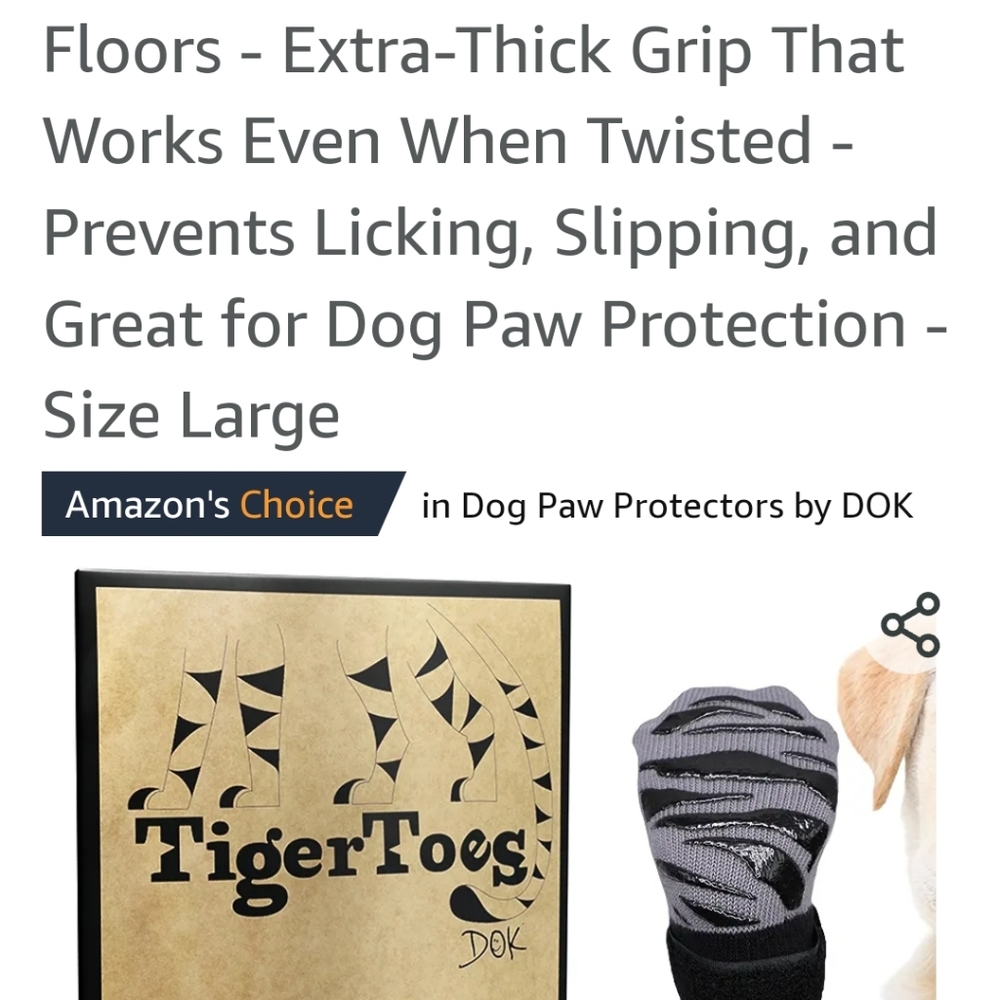 Tiger toes dog grippy socks
